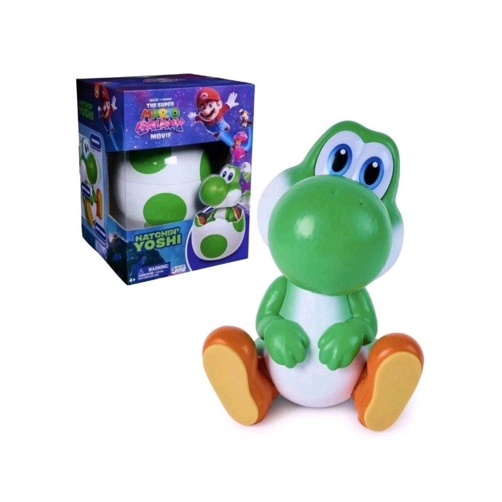 Super Mario Galaxy Movie Hatchin' Yoshi Hatching Egg Action FIgure - NEW